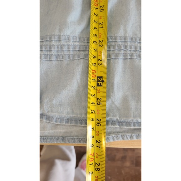 Jane + Delancey Blue Cotton Chambray Pintuck Button Down Top Womens 1X - Picture 6 of 7